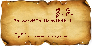 Zakariás Hannibál névjegykártya
